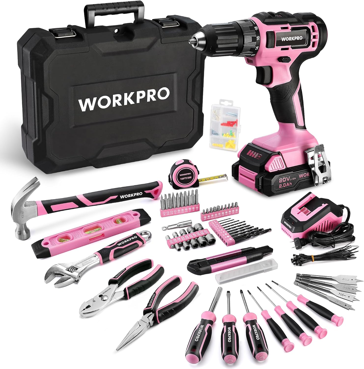 141PCS Pink Cordless Drill & H – обзор и цена Power Tools Pink