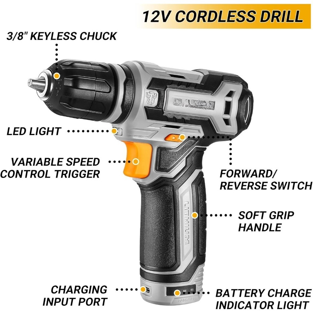 US Shipping Tool Kit Box Drill – обзор и цена Power Tools Combo Kits