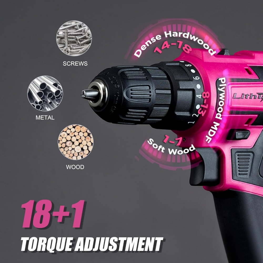 20V Pink Cordless Drill Set fo – обзор и цена Power Tools Pink
