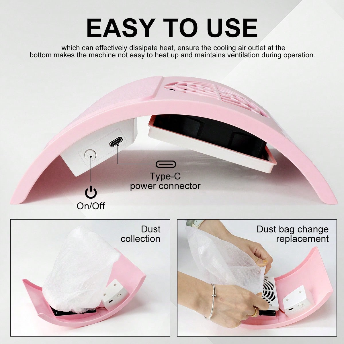 USB Powered Nail Dust Collecto – обзор и цена Power Tools Pink